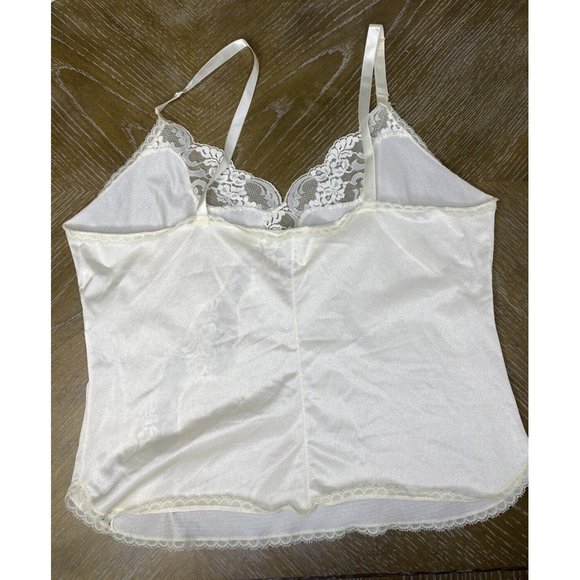 QUEENS WAY TO FASHION LINGERIE Large Ivory Camisole Top Lingerie Lace Tank Shell - Picture 6 of 11